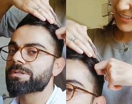 कोरोना: अनुष्का ने काटे विराट के बाल, यूजर बोला- पीके के बाद आदत पड़ गई होगी