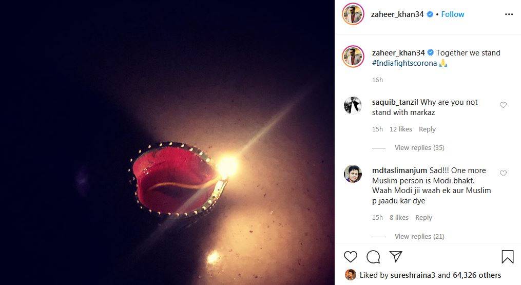 जहीर खान ने वाइफ सागरिका संग जलाए दीये, लोग याद दिलाने लगे धर्म