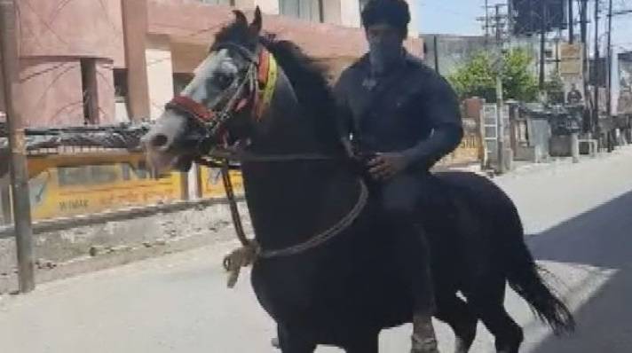 लॉकडाउन में घुड़सवारी पर निकला युवक, घोड़े समेत पहुंच गया जेल