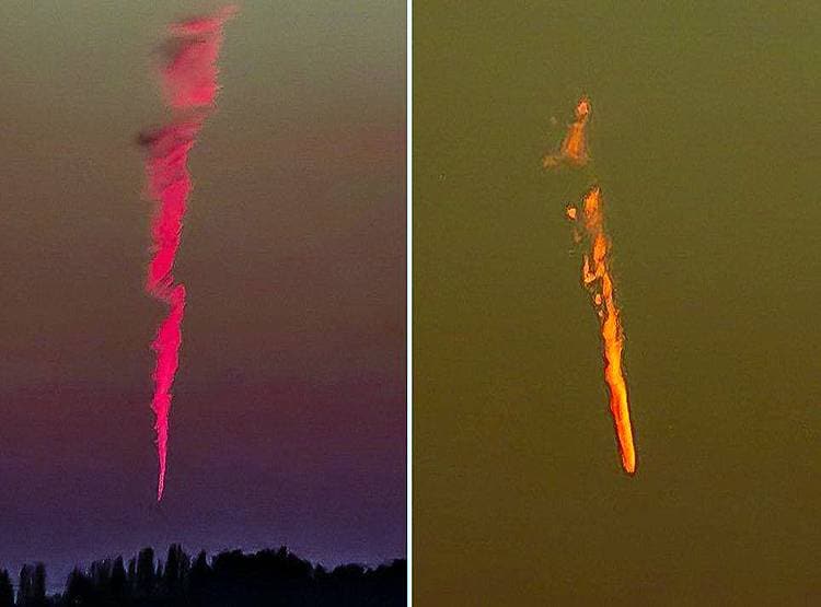 यहां आसमान में दिखा रहस्यमयी आग का गोला, गुलाबी-नारंगी रंग का धुआं