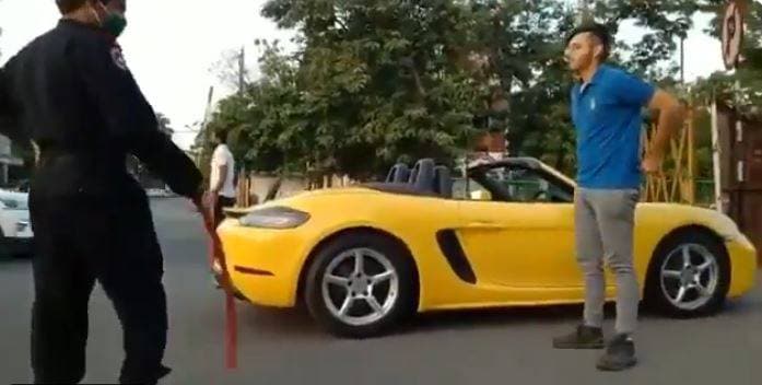 लॉकडाउन में पोर्शे की सवारी युवक को पड़ी भारी, सड़क पर करनी पड़ी उठक-बैठक