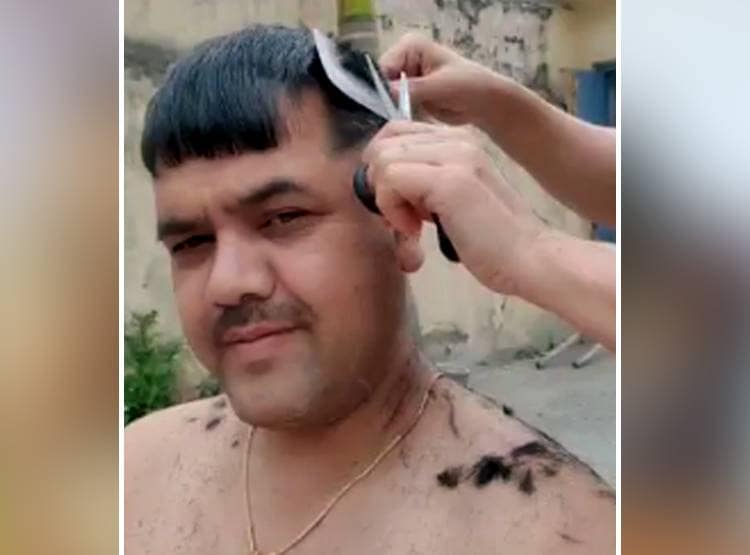 इंस्पेक्टर की पत्नी ने काटे पति के बाल, सोशल मीडिया पर वीडियो हुआ वायरल