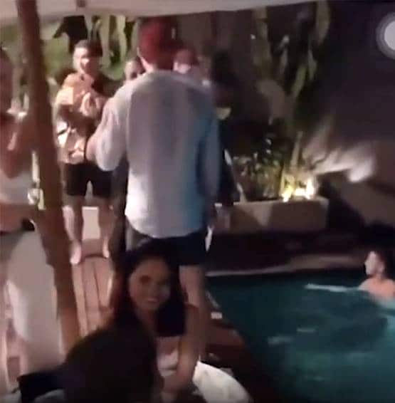 नियम तोड़कर मॉडल संग पूल पार्टी कर रहे थे विदेशी, लोग बोले- शर्म करो