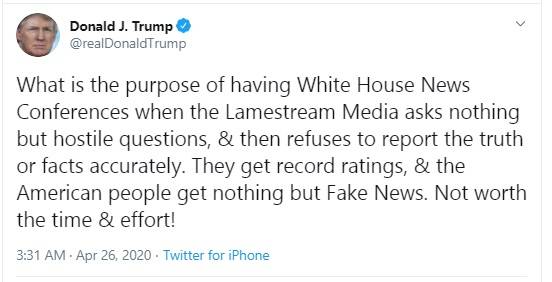 अचानक ऐसा क्या हुआ कि डोनाल्ड ट्रंप ने बंद कर दी कोरोना पर प्रेस ब्रीफिंग