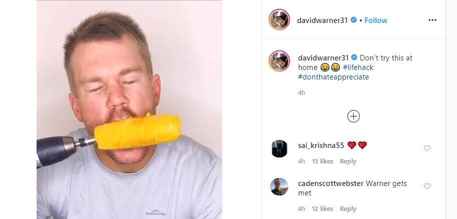 डेविड वॉर्नर ने खतरनाक स्टंट में तुड़वाए दांत, शेयर किया VIDEO