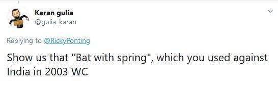 पोंटिंग ने शेयर की अपने बल्ले की तस्वीर, लोगों ने पूछा- क्या ये स्प्रिंग वाला है