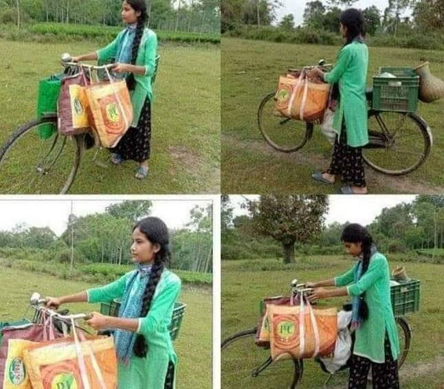 साइकिल पर सब्जी बेचती थी छात्रा, असम पुलिस ने गिफ्ट की बाइक
