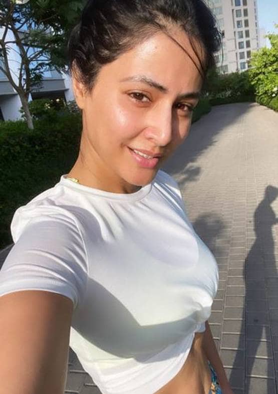 लॉकडाउन में हिना खान का वर्कआउट, शेयर की सनकिस्ड फोटो