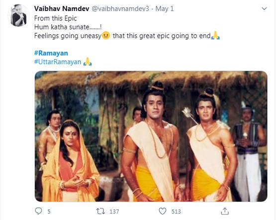 रामायण के खत्म होने से भावुक हुए दर्शक, नम आंखों से कहा अलविदा