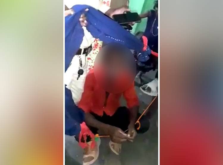 कपल को जूतों की माला पहनाकर सोशल मीडिया पर वायरल किया वीडियो