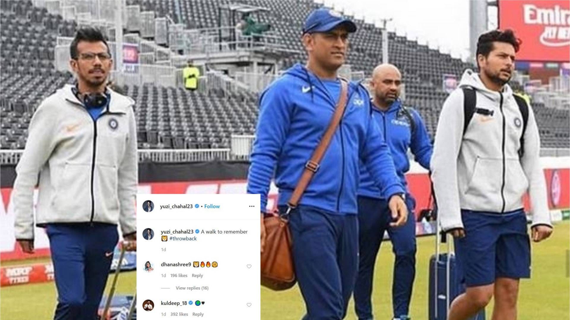 युजवेंद्र चहल को याद आए धोनी, इंस्टाग्राम पर शेयर की इमोशनल पोस्ट