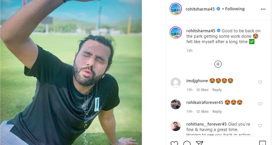 मैदान पर लौट आए 'हिटमैन', इंस्टाग्राम पर शेयर किया ट्रेनिंग का फोटो