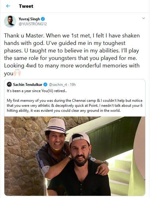 सचिन तेंदुलकर ने शेयर किया इमोशनल पोस्ट, युवराज ने दिया ये जवाब