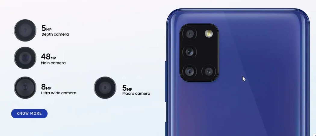 48MP कैमरा और 5,000mAh की बैटरी के साथ Galaxy A31 लॉन्च