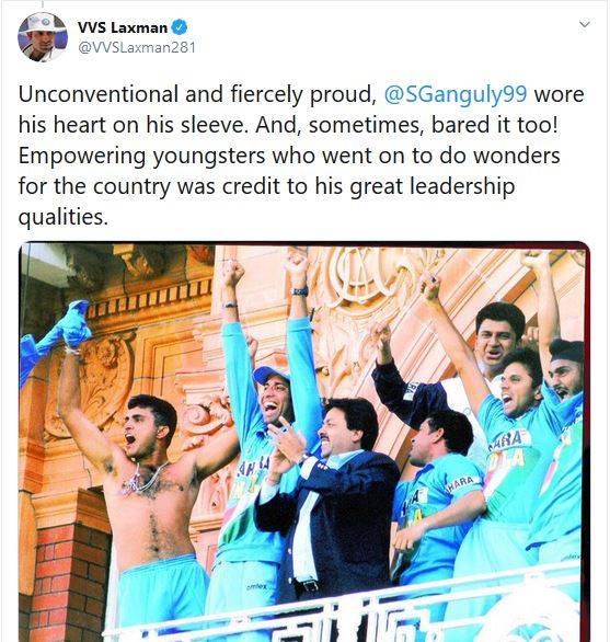 लॉर्ड्स में दहाड़ रहे थे दादा, लक्ष्मण बोले- युवाओं को निखारने वाले महान कप्तान