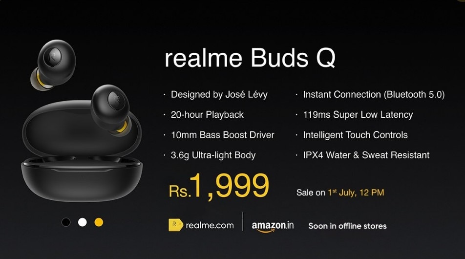 Realme Buds Q TWS ईयरबड्स लॉन्च, कीमत 1,999 रुपये