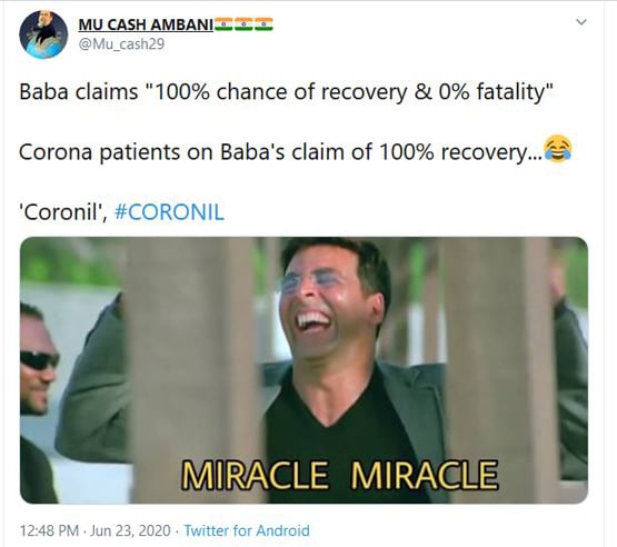 बाबा रामदेव ने लॉन्च की कोरोना की दवा, वायरल हो रहे ये फनी मीम्स