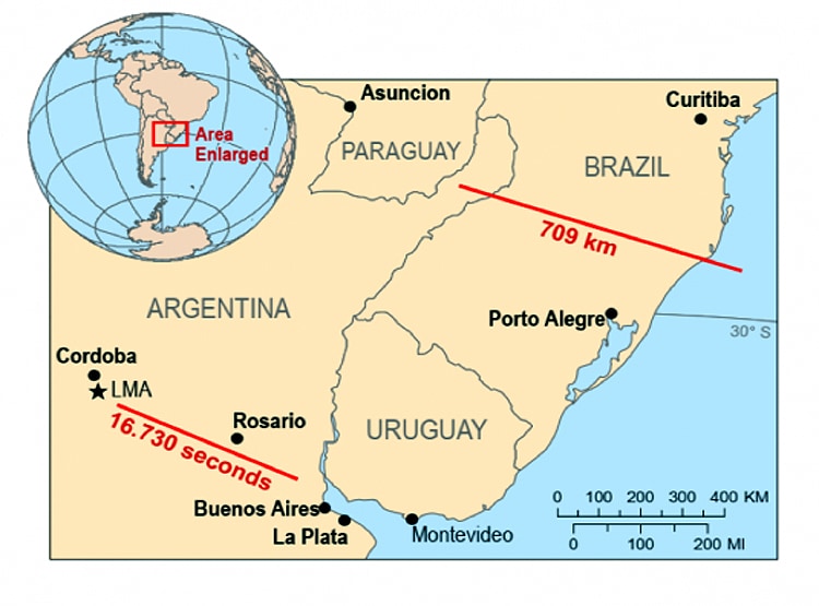 आसमानी बिजली के रिकॉर्ड: सबसे बड़ी-709 KM लंबी, सबसे लंबी चमक-16.73 सेकेंड