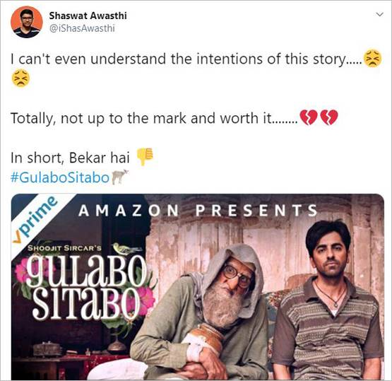 गुलाबो सिताबो पब्लिक रिव्यू: कहानी में छाए अमिताभ, दर्शकों ने दिया मिक्स रिस्पांस