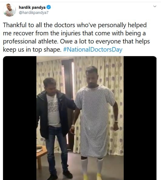 हार्दिक पंड्या ने शेयर किया ये Video, डॉक्टरों को कहा- थैंक्यू