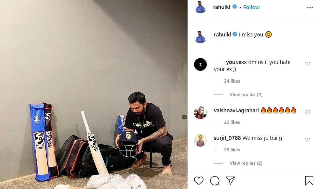 क्रिकेट को मिस कर रहे हैं राहुल, इंस्टाग्राम पर शेयर किया ये पोस्ट