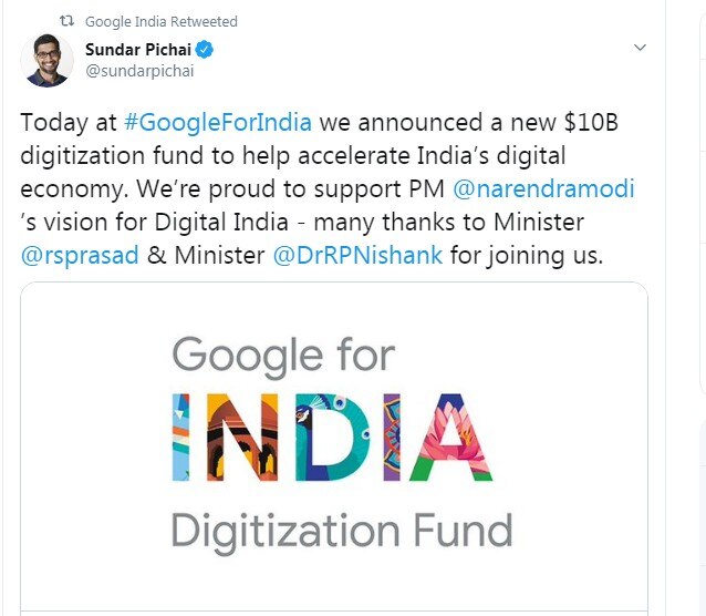 Twitter/Sundar Pichai