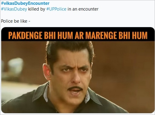 विकास दुबे एनकाउंटर पर वायरल सलमान का डायलॉग, सोशल मीडिया पर छाए मीम्स