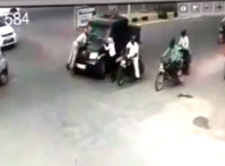 ASI पर बदमाशों ने चढ़ा दी गाड़ी, CCTV में कैद हुआ खौफनाक मंजर