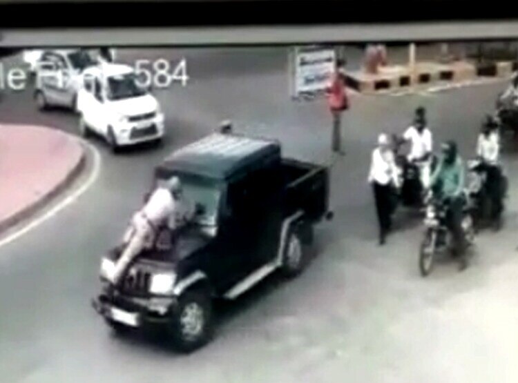 ASI पर बदमाशों ने चढ़ा दी गाड़ी, CCTV में कैद हुआ खौफनाक मंजर