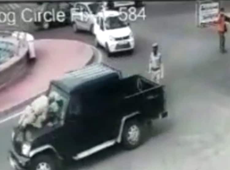 ASI पर बदमाशों ने चढ़ा दी गाड़ी, CCTV में कैद हुआ खौफनाक मंजर