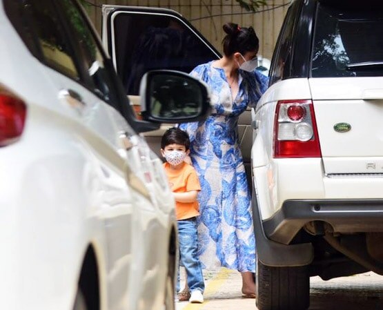 PHOTOS: साइकलिंग करती नजर आईं सारा अली खान, करीना संग दिखे तैमूर