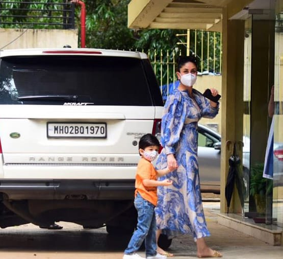 PHOTOS: साइकलिंग करती नजर आईं सारा अली खान, करीना संग दिखे तैमूर