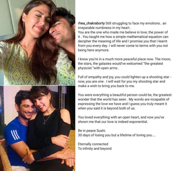 सुशांत के नाम गर्लफ्रेंड रिया का इमोशनल पोस्ट, ट्रोल्स बोले- बंद करो ड्रामा
