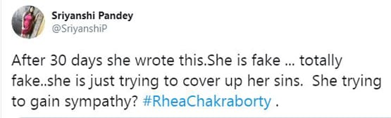 सुशांत के नाम गर्लफ्रेंड रिया का इमोशनल पोस्ट, ट्रोल्स बोले- बंद करो ड्रामा