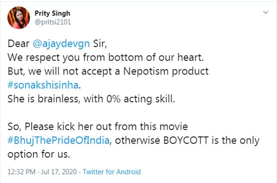 फिल्म भुज से सोनाक्षी का लुक OUT, उठी बायकॉट की मांग, आई मीम्स की बाढ़