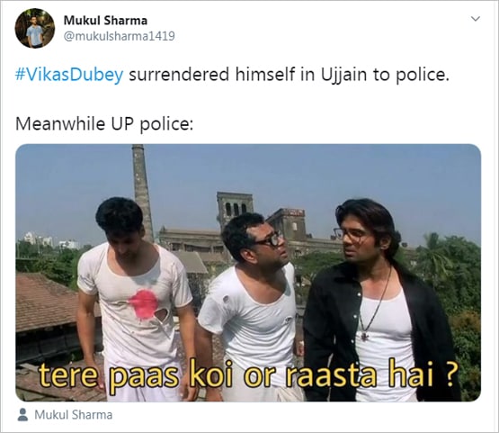 कानुपर वाले विकास दुबे ने किया सरेंडर, सोशल मीडिया पर वायरल हुए मीम्स