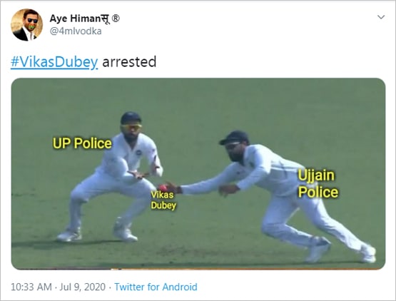 कानुपर वाले विकास दुबे ने किया सरेंडर, सोशल मीडिया पर वायरल हुए मीम्स