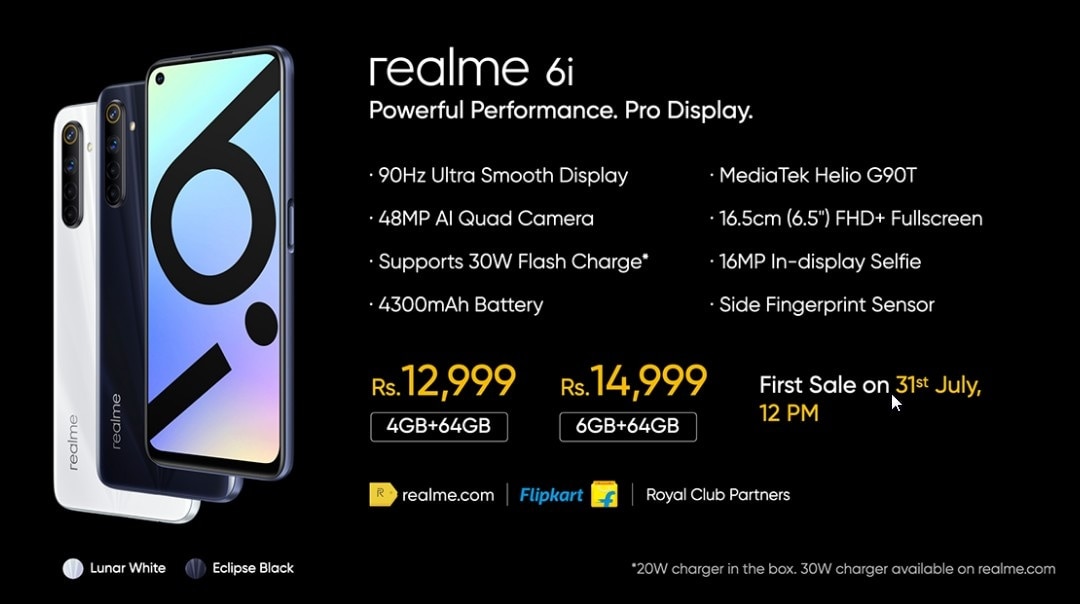 Realme 6i की सेल आज, मिलता है 90Hz स्मूद डिस्प्ले, कीमत- 12,999
