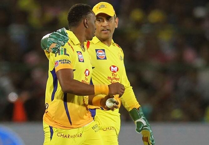 Dwayne Bravo and MS Dhoni