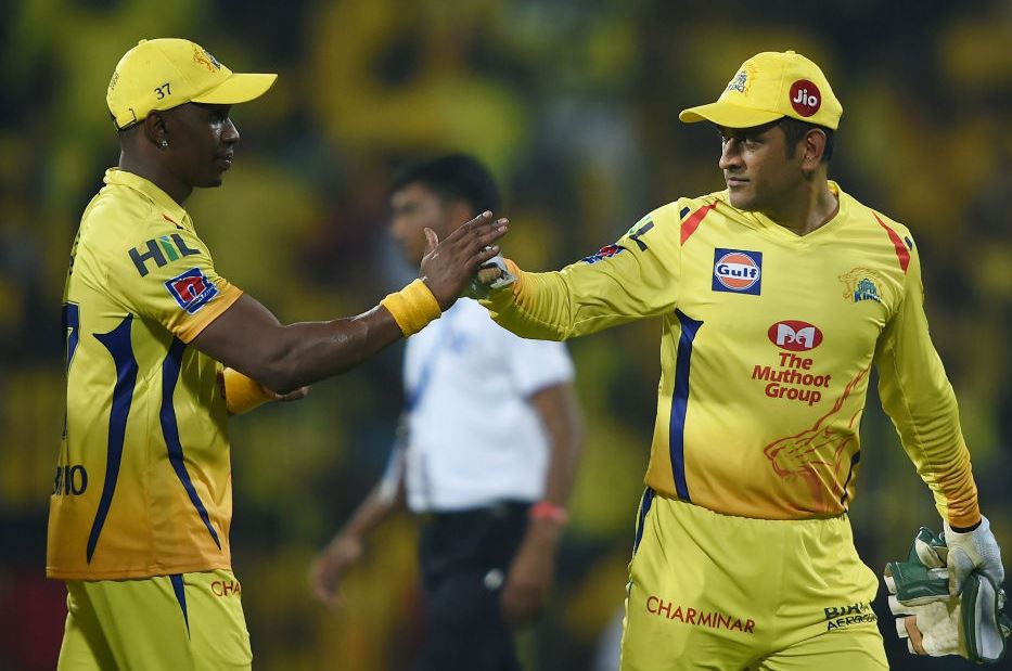 Dwayne Bravo and MS Dhoni