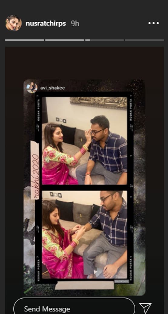 राखी पर नुसरत जहां का ट्रैडिशनल लुक, पति संग शेयर की रोमांटिक फोटो