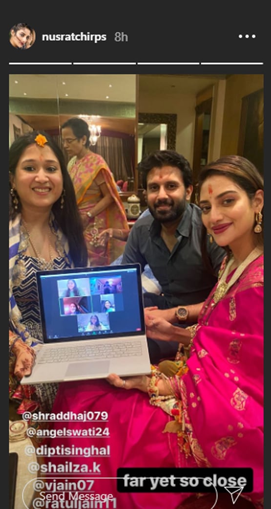 राखी पर नुसरत जहां का ट्रैडिशनल लुक, पति संग शेयर की रोमांटिक फोटो