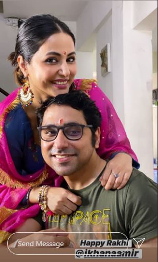 हिना खान का राखी सेलिब्रेशन, बॉयफ्रेंड की बहन ने उतारी कपल की आरती