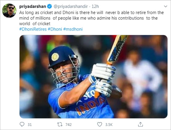 एमएस धोनी ने लिया संन्यास, बॉलीवुड ने भारी मन से दी विदाई