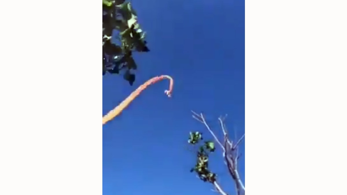पतंग के साथ हवा में उड़ी बच्ची (फोटो वीडियो ग्रैब)