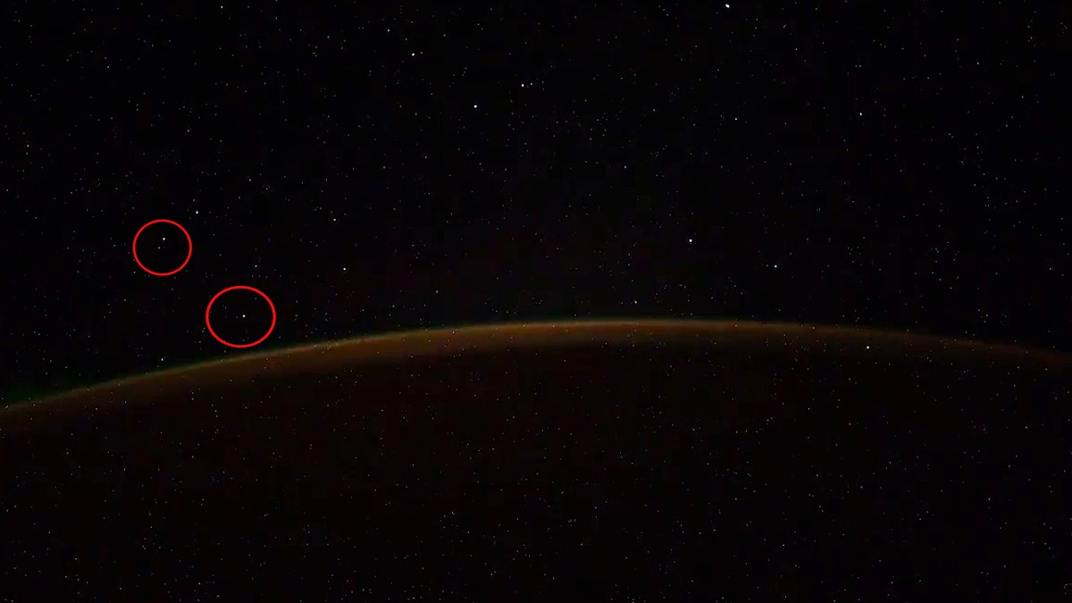 Five UFO above Earth