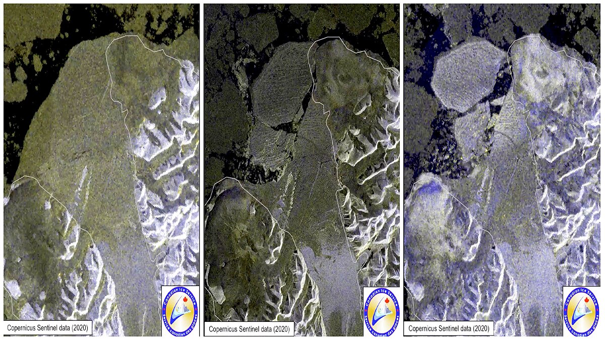 Greenland Arctic Ice Shelf Spalte Glacier Breaks Apart