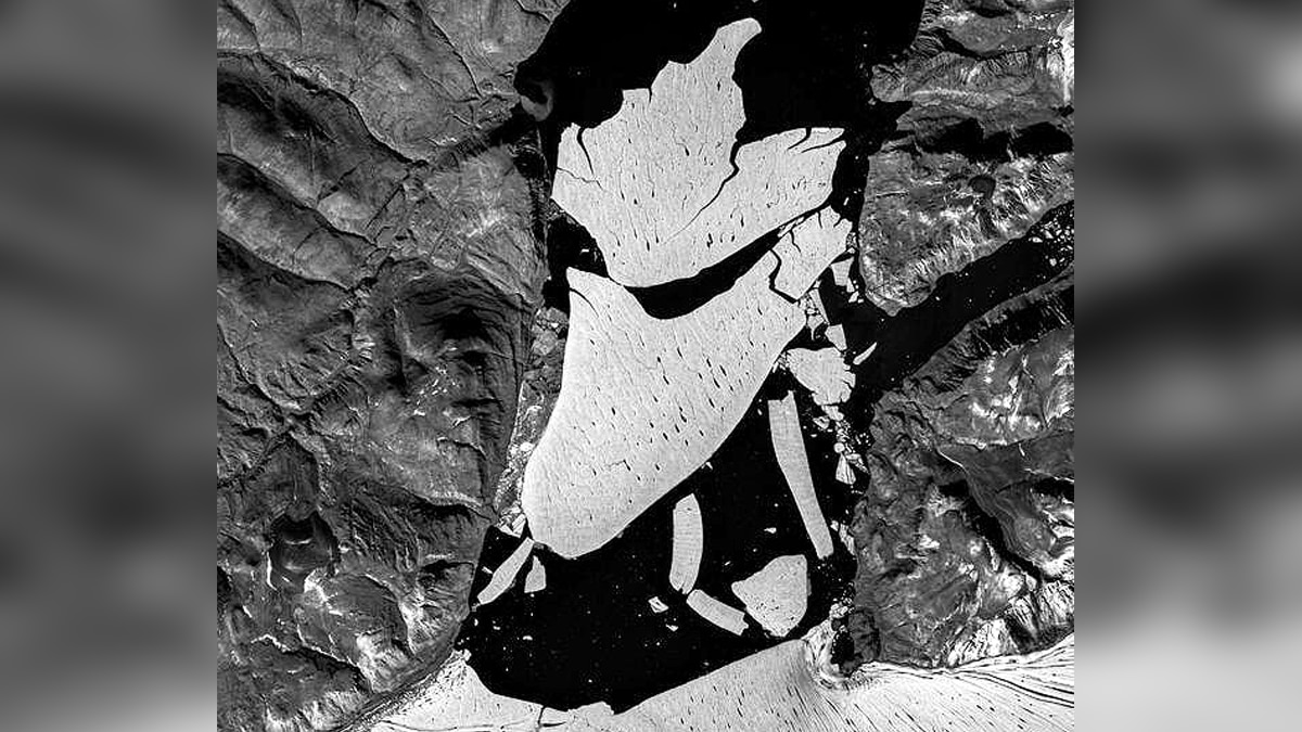 Greenland Arctic Ice Shelf Spalte Glacier Breaks Apart