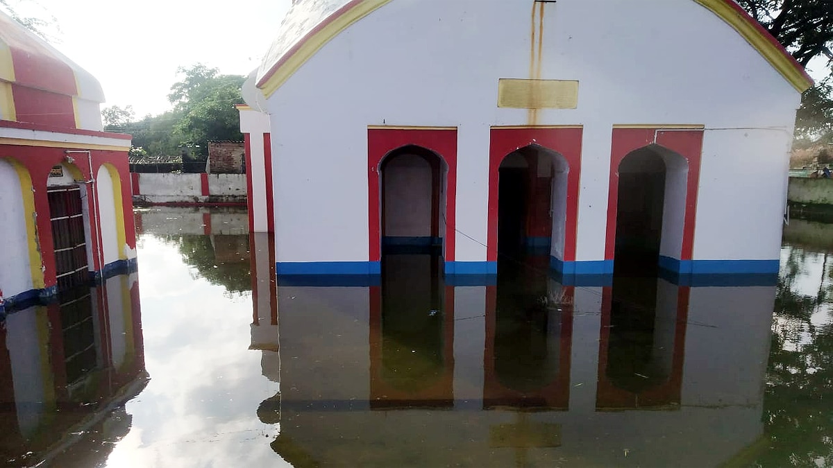 Darbhanga Madheshwar Temple flooded Bihar election