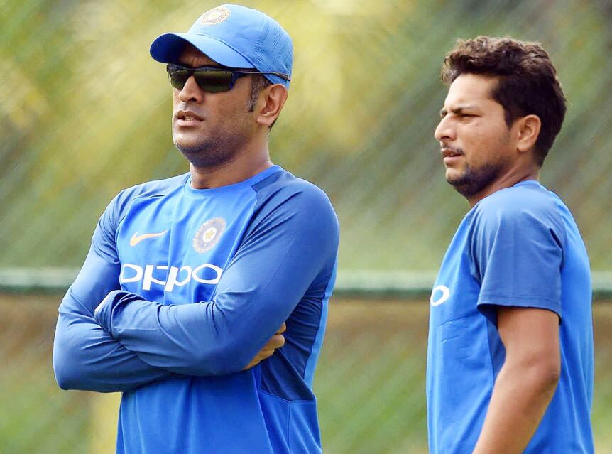 MS Dhoni and Kuldeep Yadav